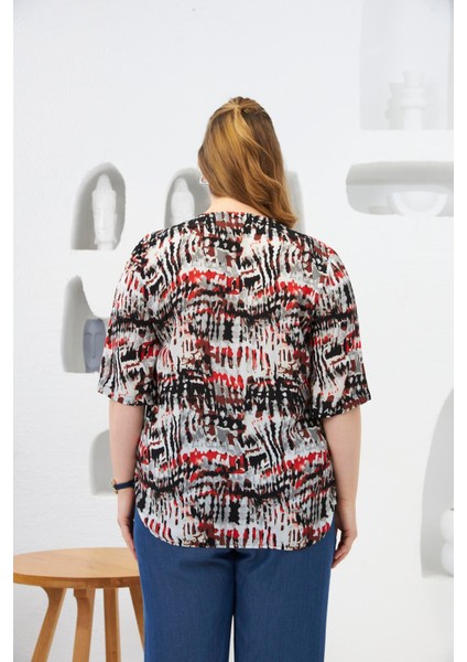 Batik Desenli Büyük Beden Bluz indirimleri