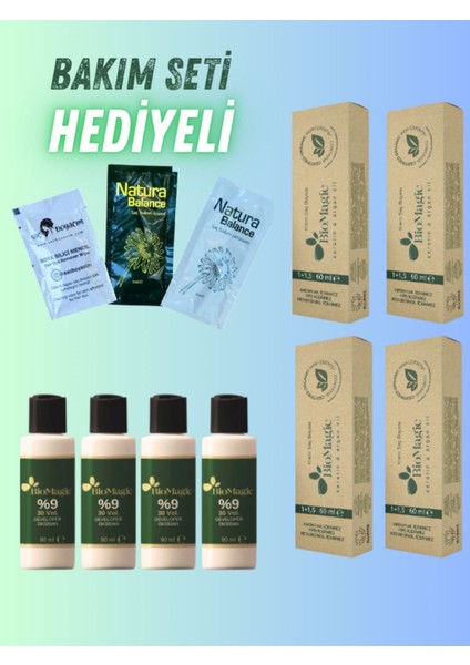 Bio Magic Amonyaksız Saç Boyası 9.72 Küllü Sarı x 4 Adet & 30 Vol. Oksidan 4 Adt