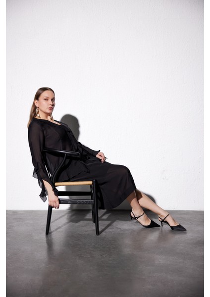 Beyond Büyük Beden Yarı Transparan Midi Etek Siyah fiyatları