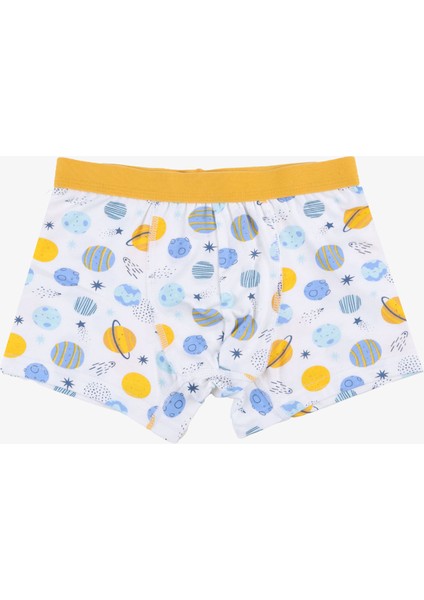 Erkek Çocuk Pamuklu Uzay Baskılı 3'lü Boxer modelleri