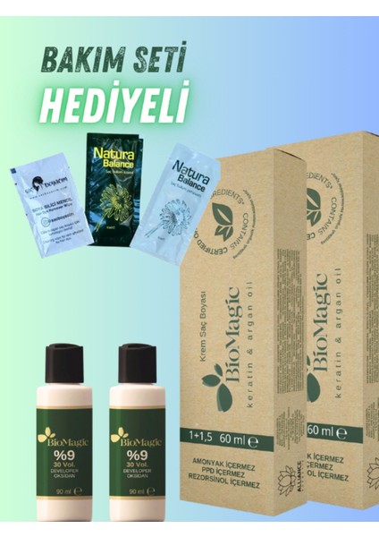 Bio Magic Amonyaksız Saç Boyası 9.03 Papatya (Dore Sarı) x 2 Adet & 30 Vol. Oksidan 2 Adt