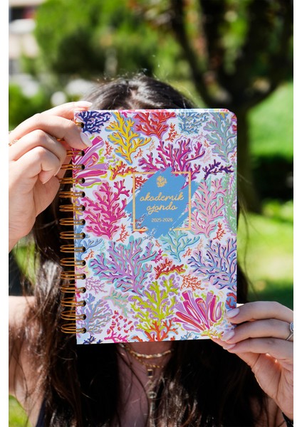 2025-2026 Akademik Ajanda A5- Motivasyon Sayfalı Coral Bloom Renkli Mercan