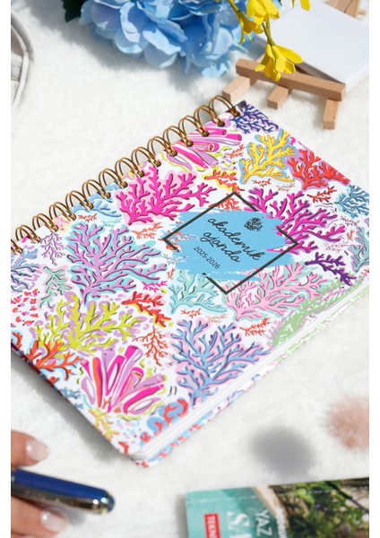 2025-2026 Akademik Ajanda A5- Motivasyon Sayfalı Coral Bloom Renkli Mercan fiyatları