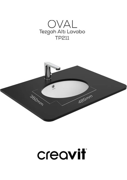 TP211 Tezgah Altı Oval Lavabo 33X43 cm Beyaz fiyatları