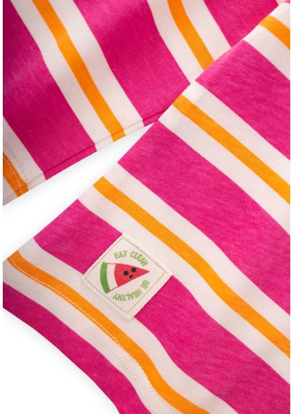 Çizgili Uzun Kollu T-Shırt 2-8 Yaş Fuşya Turuncu Çizgili modelleri