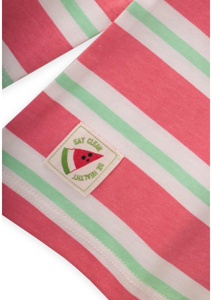 Çizgili Uzun Kollu T-Shırt 2-8 Yaş Pembe Yeşil Çizgili modelleri