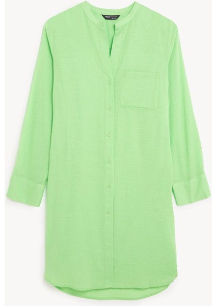 Saf Pamuklu Uzun Kollu Plaj Elbisesi indirimleri