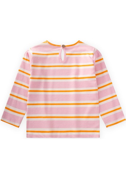 Çizgili Uzun Kollu T-Shırt 2-8 Yaş Pudra Turuncu Çizgili modelleri