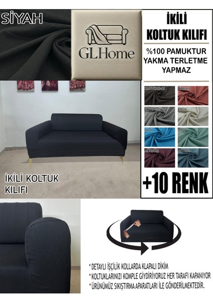 %100 Pamuk Fransız Kumaş Çift Kişilik Komple Giydirme 2'li Kanepe, Bohem, Vb Model Koltuk Kılıfı