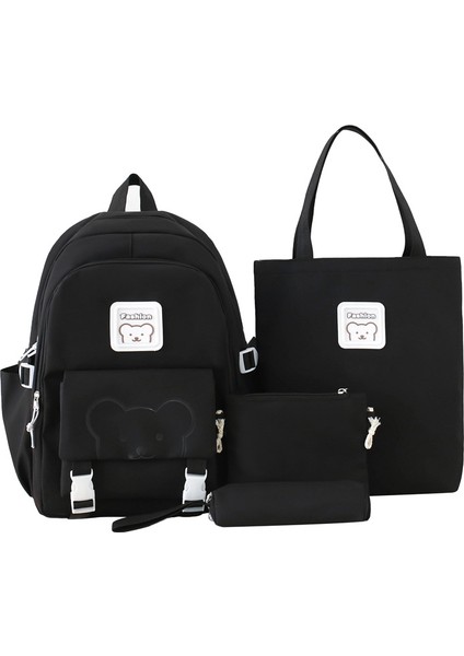 Dört Parçalı Öğrenci Okul Çantası Basit ve Büyük Kapasiteli Sırt Çantası (Yurt Dışından)