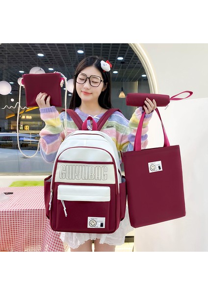 Trend Sırt Çantası Büyük Kapasiteli Dört Parçalı Okul Çantası (Yurt Dışından) fırsatları