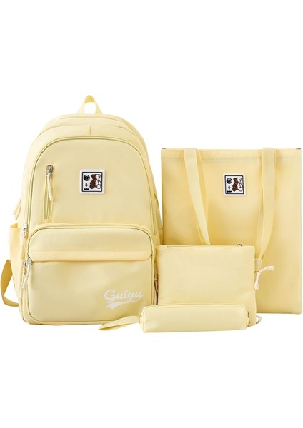 Büyük Kapasiteli Moda Sırt Çantası Çok Amaçlı Dört Parçalı Okul Çantası (Yurt Dışından)