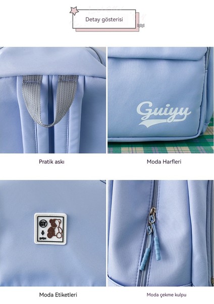 Büyük Kapasiteli Moda Sırt Çantası Çok Amaçlı Dört Parçalı Okul Çantası (Yurt Dışından) fiyatları