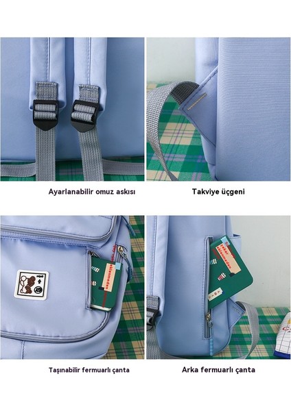 Büyük Kapasiteli Moda Sırt Çantası Çok Amaçlı Dört Parçalı Okul Çantası (Yurt Dışından) modelleri