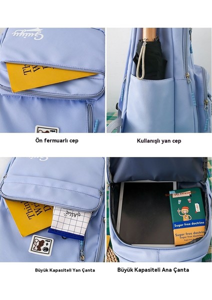 Büyük Kapasiteli Moda Sırt Çantası Çok Amaçlı Dört Parçalı Okul Çantası (Yurt Dışından) fırsatları