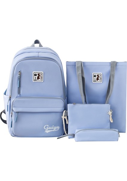 Büyük Kapasiteli Moda Sırt Çantası Çok Amaçlı Dört Parçalı Okul Çantası (Yurt Dışından)