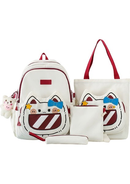Moda Dört Parçalı Çizgi Film Öğrenci Okul Çantası (Yurt Dışından)