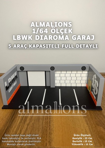 1/64 Ölçek Diaroma Araç Sergileme Garajı - Lbwk - 5 Araçlık fiyatları