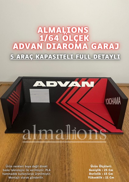 1/64 Ölçek Diaroma Araç Sergileme Garajı - Advan - 5 Araçlık fiyatları
