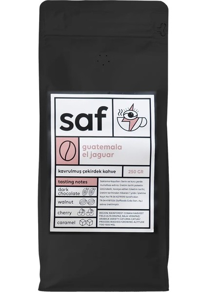 Kavrulmuş Çekirdek Kahve Guatemala 250 gr