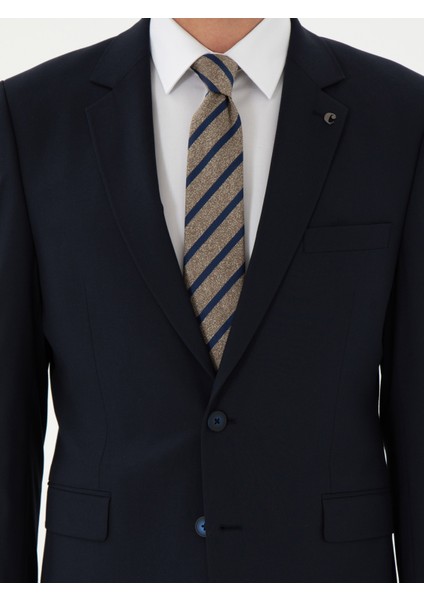 Erkek Koyu Lacivert Slim Fit Klasik Takım Elbise 50310167-VR100