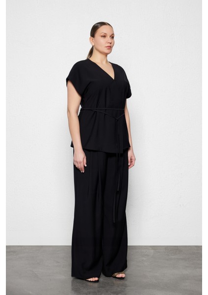 Hylda Büyük Beden Kruvaze Yelek Siyah indirimleri