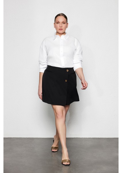 Abel Şortlu Asimetrik Mini Etek Siyah fiyatları