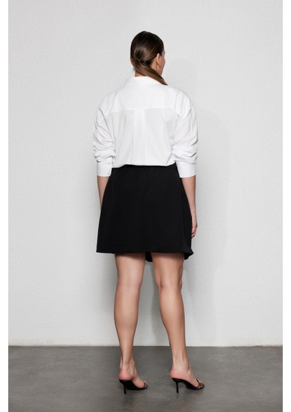 Abel Şortlu Asimetrik Mini Etek Siyah modelleri