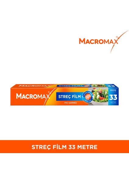 Streç Film 33 Metre, PVC İçermez, Standart Boy Gıdaları Taze Tutan Streç Film