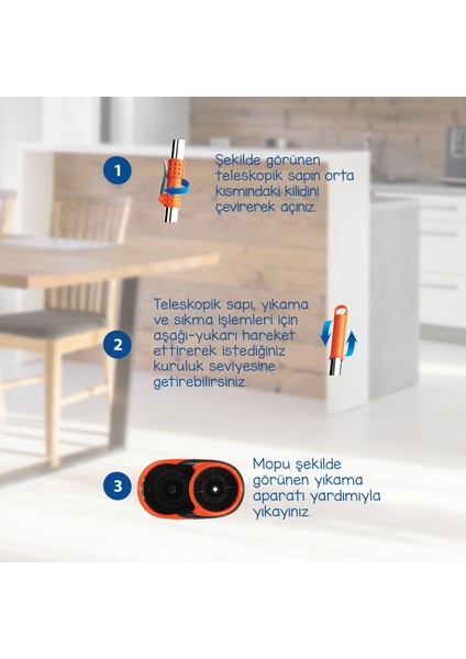 Focus Black Otomatik Temizlik Seti, Pedalsız Döner Sıkmalı 360 Başlıklı Mikrofiber Paspas fırsatları