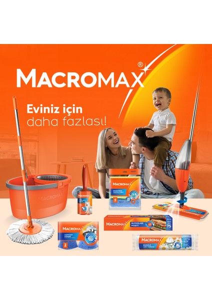 Focus Black Otomatik Temizlik Seti, Pedalsız Döner Sıkmalı 360 Başlıklı Mikrofiber Paspas