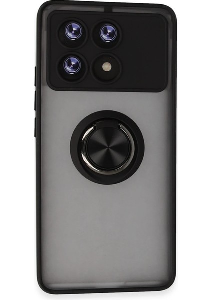 Xiaomi Poco X6 Pro Kılıf Montreal Yüzüklü Silikon Kapak - Siyah Dsdrn