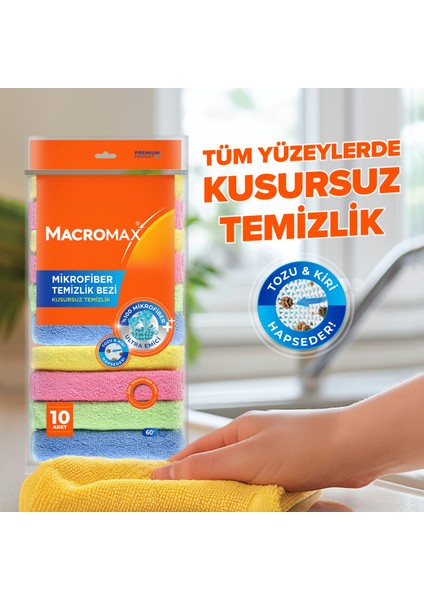 Rengarenk Mikrofiber Temizlik Bezi 10'lu Paket, Ultra Emici ve Kiri Hapseden Çok Amaçlı Yüzey Bezi modelleri