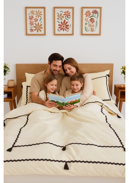 Monte Carlo Özel Tasarım Nevresim Takımı Çift Kişilik Ekru & Gri fiyatları