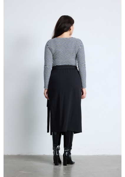 Adıso Anvelop Büyük Beden Midi Etek Siyah fırsatları