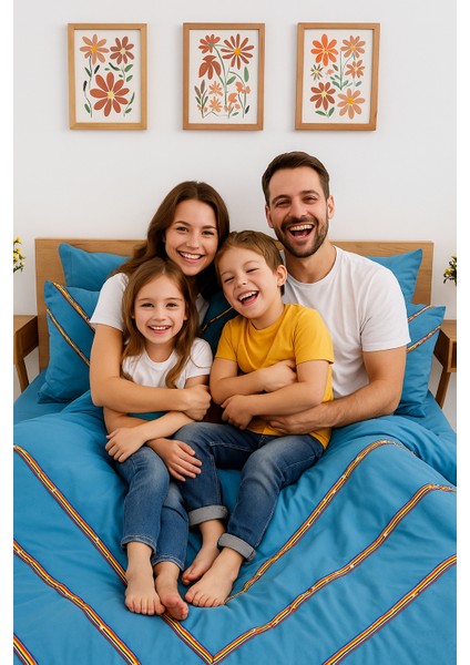 Marsılya Özel Tasarım Nevresim Takımı Çift Kişilik Indigo modelleri