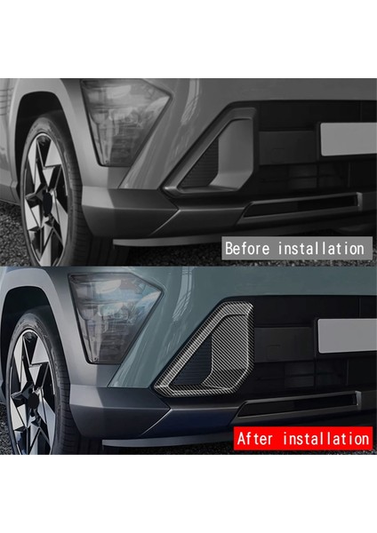 Hyundai Kona 2024+ Araç Ön Sis Lambası Kapağı Döşemesi Araba Döşeme Aksesuarları Karbon Fiber Desen (Yurt Dışından) modelleri