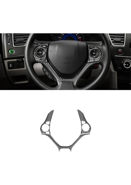 Honda Civic 9th 2012-2015 Araba Direksiyon Simidi Kapağı Trim Sticker Iç Aksesuarlar Lhd Için Karbon Fiber (Yurt Dışından) indirimleri