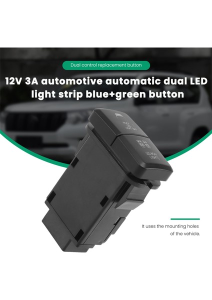 12V Araba Çift LED Işık Çubuğu Mavi/yeşil Açma-Kapama Basmalı Anahtar Düğmesi Toyota Prado Reiz Hilux Landcruiser Işık Düğmesi (Yurt Dışından) indirimleri