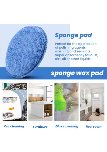 Mikrofiber Balmumu Aplikatörü 12 Adet Araba Temizleme Cilası Balmumu Köpük Süngeri Parlatma Süngeri, Mavi (Yurt Dışından) indirimleri
