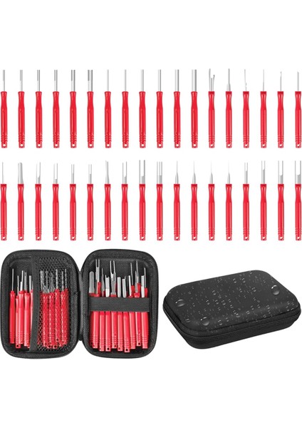 Terminal Sökme Alet Takımı 36 Parça Depinning Aleti Elektrik Konnektörü Pin Sökme Alet Takımı Pin Çıkarma Alet Takımı Kırmızı (Yurt Dışından)