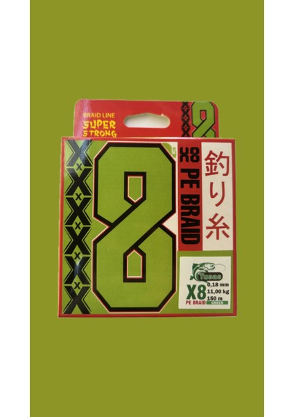 0.18 mm 150 Metre 8x Green Örgü Ip