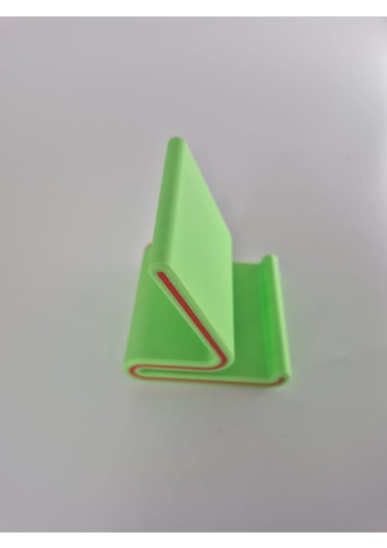 Şık Tasarımlı Telefon Standı, Masaüstü Uyumlu, 3D Baskı, Açık Yeşil