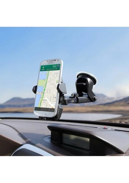 Araç Içi Uzayan Ayarlanabilir Ön Cam ve Torpido Üstü Teleskopik Araç Vantuzlu Telefon Tutacağı