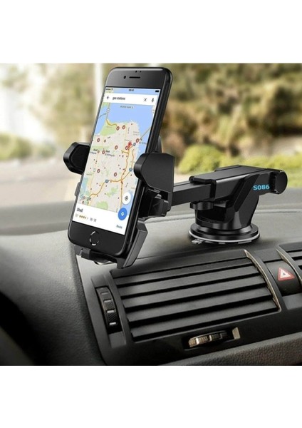 Araç Içi Uzayan Ayarlanabilir Ön Cam ve Torpido Üstü Teleskopik Araç Vantuzlu Telefon Tutacağı modelleri