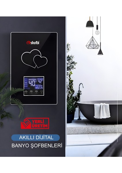 Akıllı Dijital Sıcaklık Ayarlı Şofben Sh-1s Gümüş Kalp fiyatları