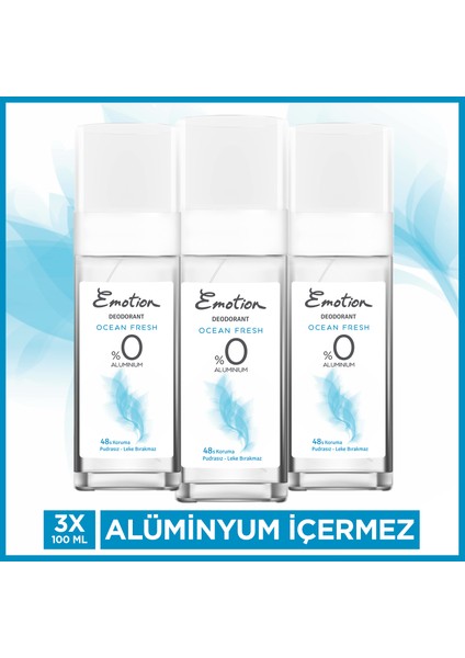 Ocean Fresh Pump Sprey Kadın Deodorant 3X100 ml