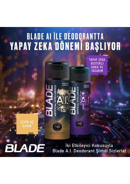 Artificial Intelligence 1.0 Erkek Deodorant 150 Ml Hızlı Kurur, Leke Bırakmaz