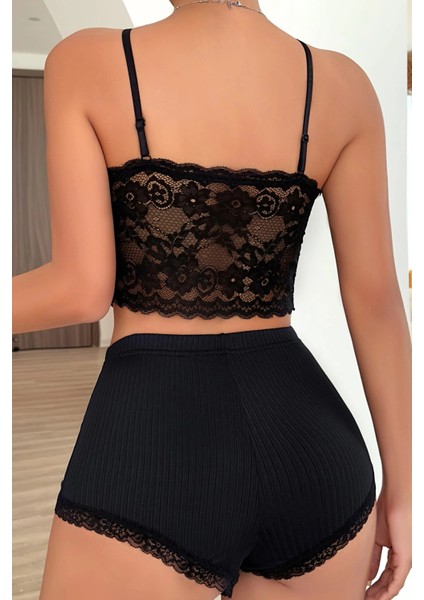 Kadın Kaşkorse Şortlu Dantelli Gecelik Takımı fiyatları