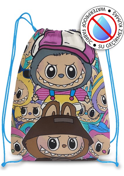 Sevimli Hayvancıklar Su Geçirmez Unisex Çocuk Ipli Sırt - Plaj Çantası